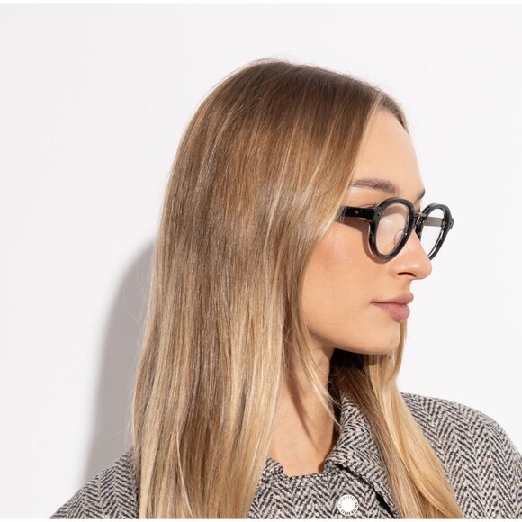 NWT VALENTINO EYEGLASSES ROUND UNISEX BLACK EYEWEAR - Picture 3 of 5